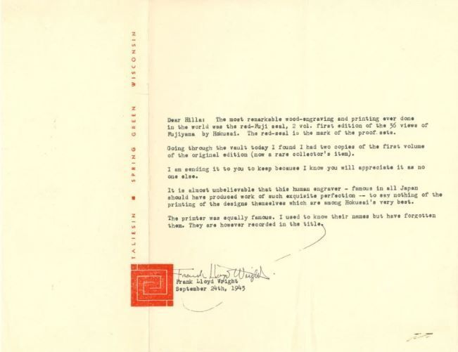 Carta de Frank Lloyd Wright a Hilla Rebay (24 de septiembre 1943).