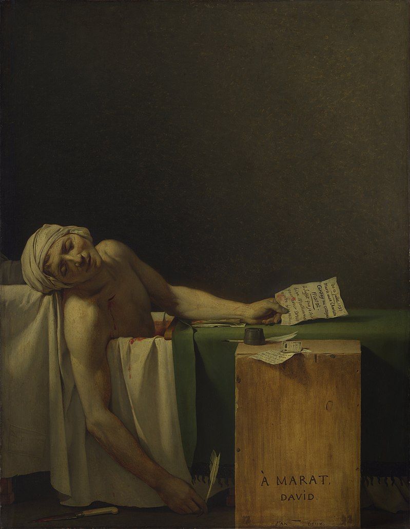 2. Jacques-Louis David, La muerte de Marat, Museos Reales de Bellas Artes de Bélgica, Bruselas, 1793